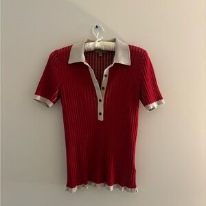 Burberry Red Knit Top